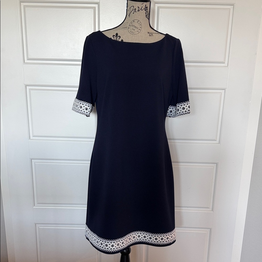 Jessica Howard Navy Dress with White Trim